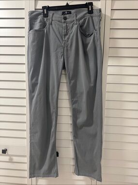 7 For All Mankind Men's Gray Straight Chinos
